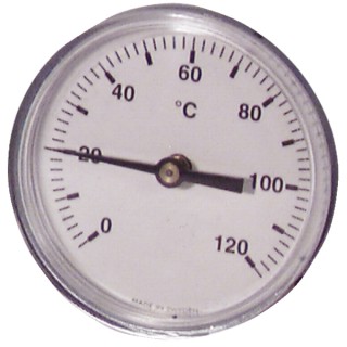 Termómetro redondo a inmersión axial 0-120°C Ø63mm
