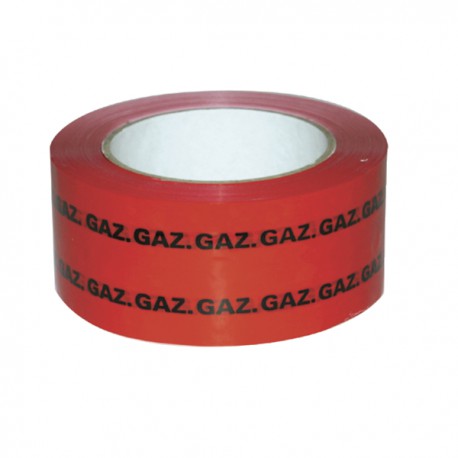 Cinta Adhesiva - Cinta PVC adhesiva (rojo) marcado "GAS" 50mm x 100m - DIFF