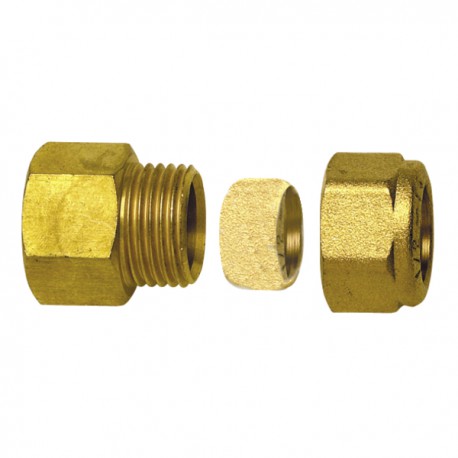 racor con anillo de apriete - Derecha H3 /8 x tubo de 10 mm  (X 10)