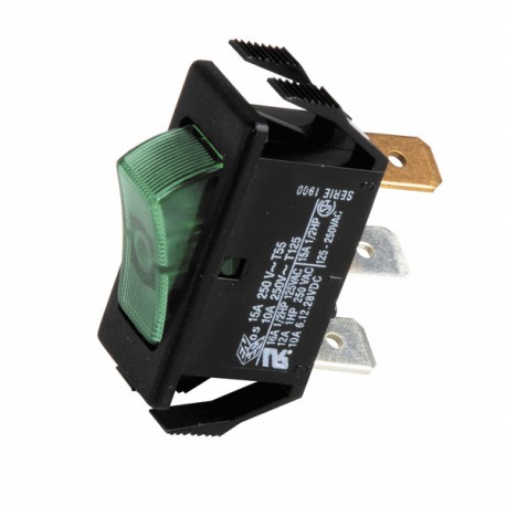 Interruptor unipolar negro/ luminoso verde - GEMINOX : 87168121620