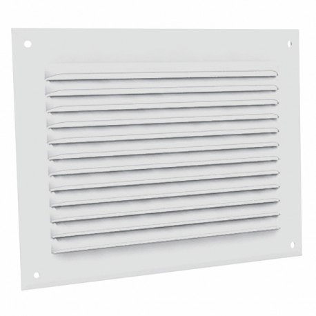 Rejilla con viseras de aluminio prelacada blanca GA BL 200x200 - ANJOS : 6705