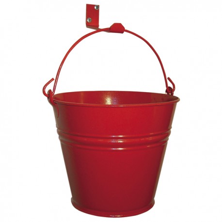 Cubo rojo con soporte