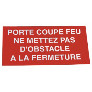 Etiqueta poliestireno rígido - Puerta cortafuego, no poner obstáculo a la cerrada. - DIFF