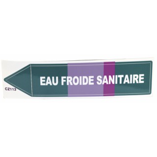 Etiqueta flexible adhesiva - Agua fría sanitaria (X 10) - DIFF