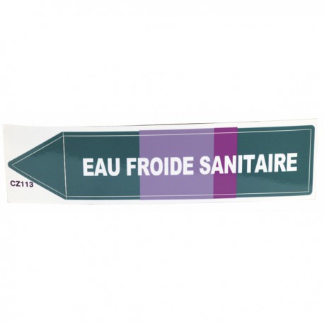 Etiqueta flexible adhesiva - Agua fría sanitaria (X 10)