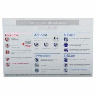 Etiqueta poliestireno rígido - Instrucción de seguridad sala de calderas - DIFF