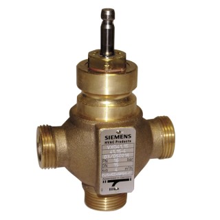 Válvulas 3 vías de bronce DN32 G2" kvs 16 - SIEMENS : VXG41.3201