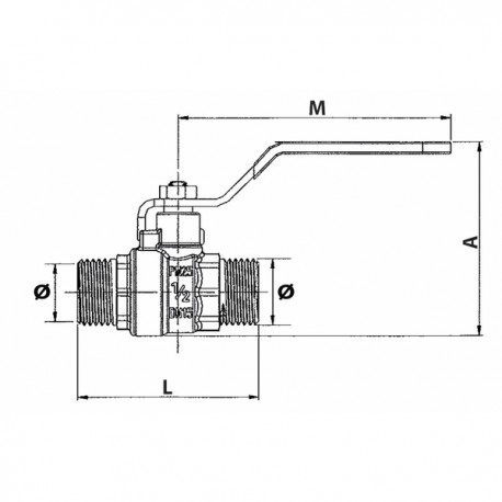 Válvula BS con empuñadura plana MM1/2" - DIFF
