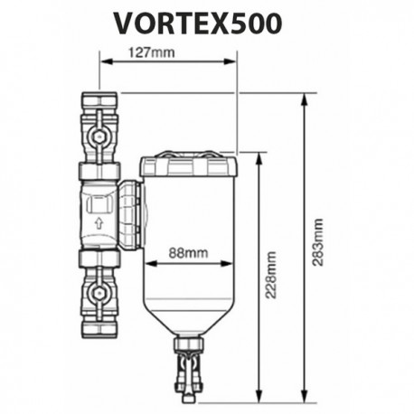 Filtro Vortex500 1" - SENTINEL : ELIMV500-GRP1M-EXP