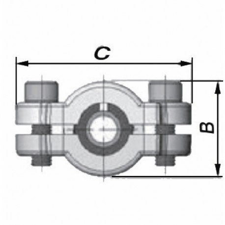 Abrazadera de reparación para acero largo DSL 42.4 (1"1/4) - GEBO : 01.252.28.04
