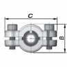 Abrazadera de reparación para acero largo DSL 48.3 (1"1/2) - GEBO : 01.252.28.05