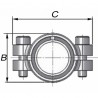 Abrazadera de reparación para acero corto DSK 21.3 (1/2") - GEBO : 01.260.28.01