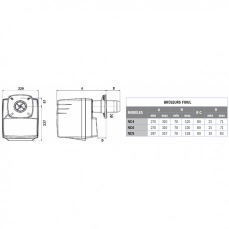 Quemador NC4 H101A 20 a 30kW - CUENOD : 3832014