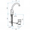 Monomando de  lavabo - WM336ND1ZC00P01 - ROCA : A5A3670C00