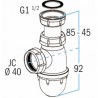 sifón  PVC fregadero 552 - NICOLL : 0204002