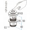 El desagüe del fregadero con control manual L3215 - NICOLL : 0501074