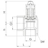Válvula de calefacción 5b rueda de salida aumentada H1/2" - GOETZE : 651MHNK-15-F/F-1 5B