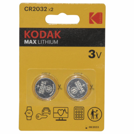 Pilas de litio CR2032 KODAK (X 2) - DIFF